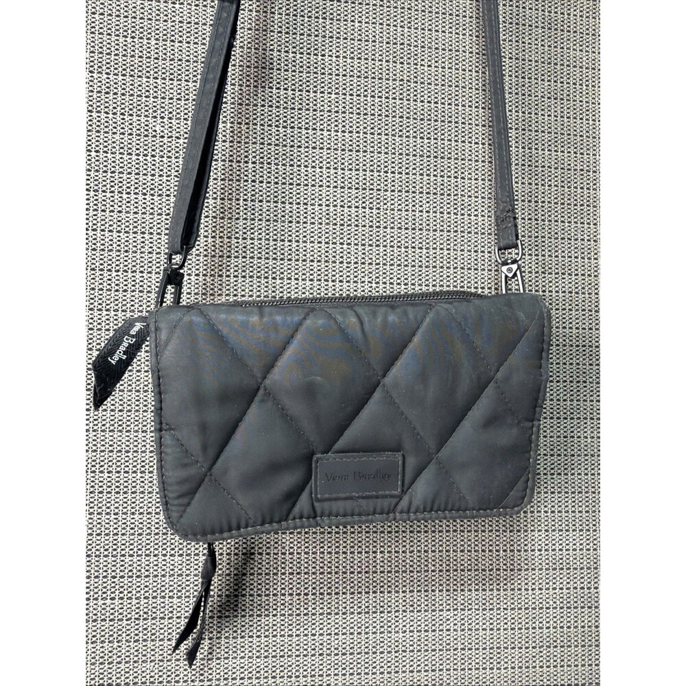 Vera Bradley ReActive RFID All-in-One Crossbody Wallet Black Quilted